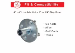 Best deal 😉 Mon Ster 4" X 4" Go-Kart Live Axle Hub With 1" To 3/4" Step-Down 🔔 -Cheap karts Store e41 8591 c web